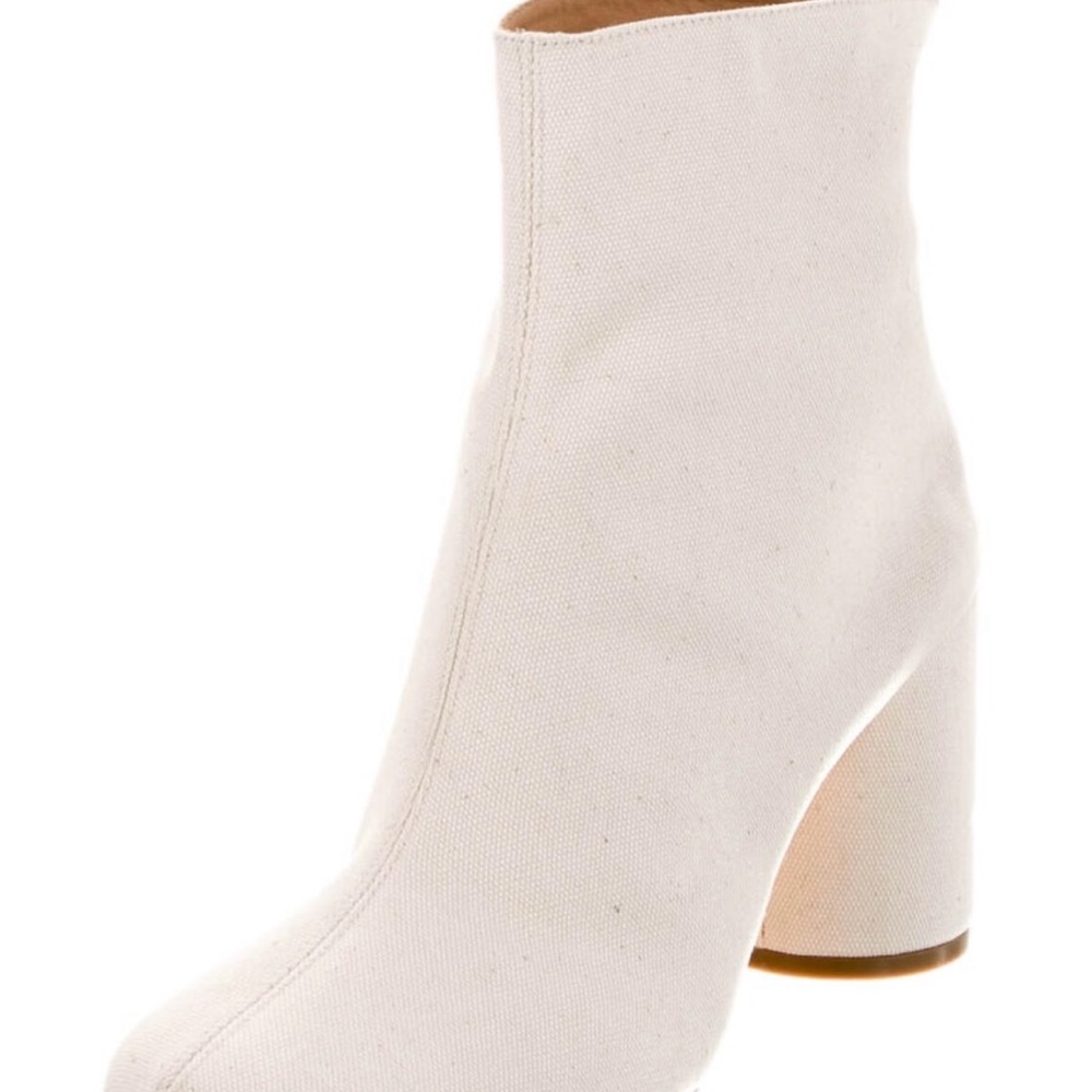 Maison Martin Margiela Off-White Canvas Ankle Boots - Picture 2 of 5